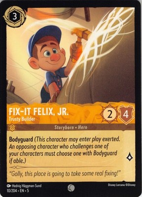 Fix-It Felix Jr. Trusty Builder Disney Lorcana Shimmering Skies EN5 Reg 10/204