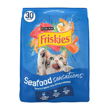 Purina Friskies Seafood Sensations Dry Cat Food Salmon Tuna Shrimp Adult Cat 30