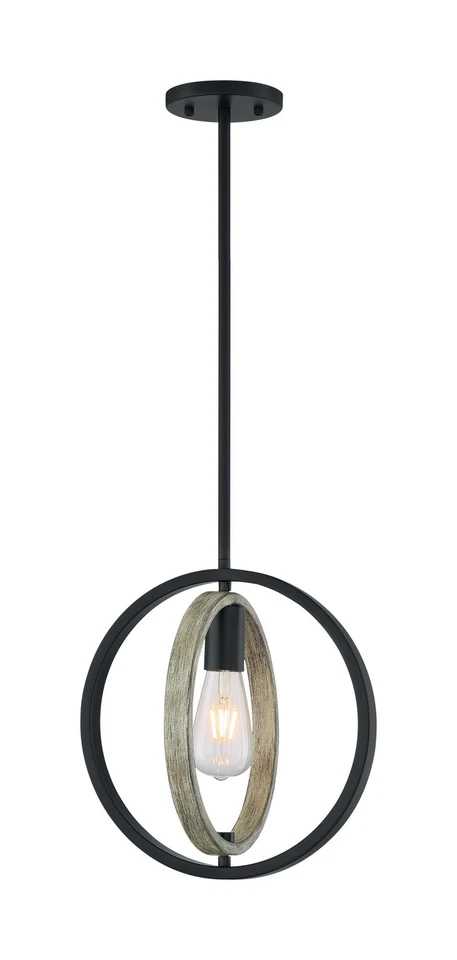 Nuvo Lighting 60/6984 Augusta 10"W Pendant - Black - Image 4 of 4