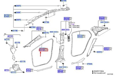 TOYOTA PRIUS W6 Türdichtung vorne links 6231247060 NEU ORIGINAL