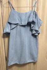 Romeo + Juliet Couture Light Blue Mini Dress Off Shoulder Ruffle Size M