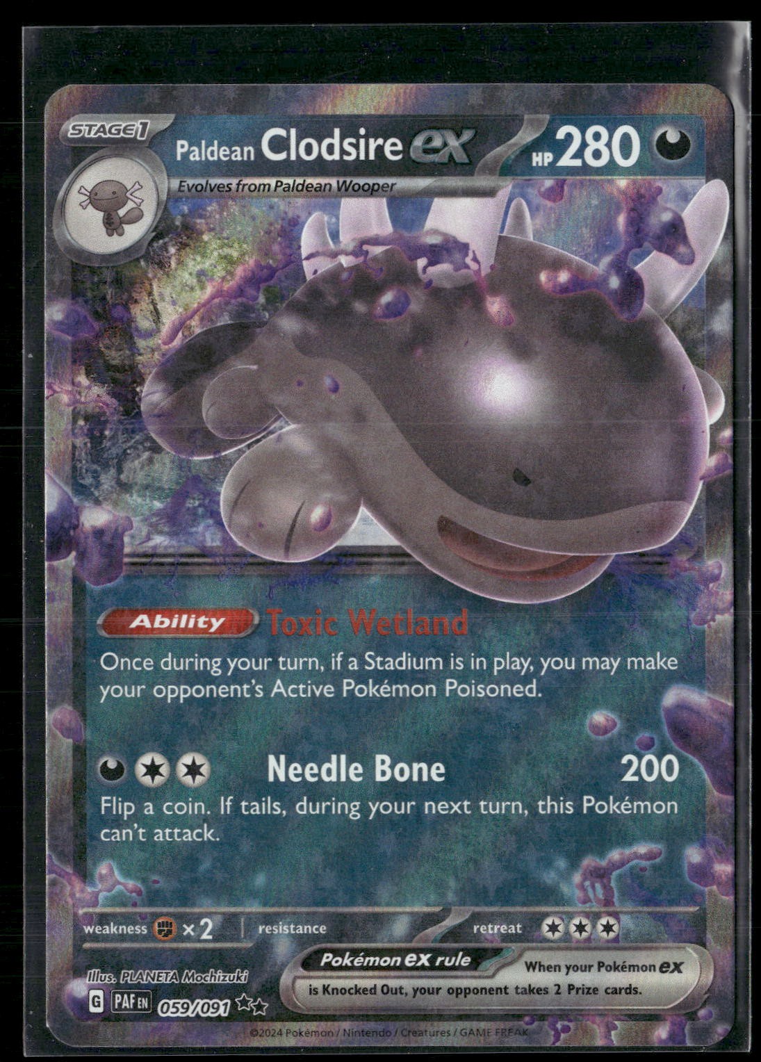 Paldean Clodsire ex Holo Double Rare SV02: Paldea Evolved 130/193 NM