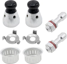 Universal Pressure Relief Jigger Valve Set for Pressure Cookers - 2 Pack with Ex