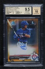 2017 Bowman Chrome Prospect Gold Refractor 15/50 Leody Taveras BGS 9.5 Auto 3pb