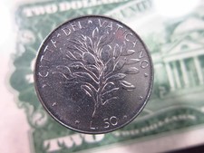 Vatican City 50 Lire MCMXXII 1972 Unc Pope Paul VI i3954 World Coin