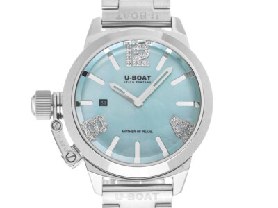 U-Boat Classico Lady Aquamarine Diamanten Perlmutt Ref.8900 Full Set Neu