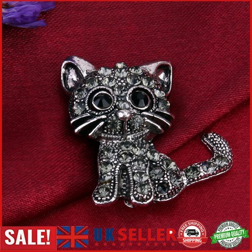 Alloy Crystal Cute Cat Brooches Clothing Pin Party Garment Accessories