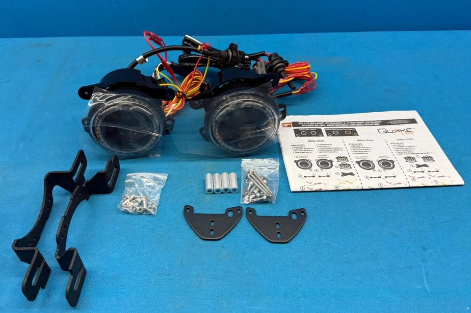 Комплект противотуманных светодиодных фар Quake LED QTE961 4 дюйма 30 Вт Halo для Jeep Wrangler 2018–2020 годов выпуска - Изображение 3 из 4