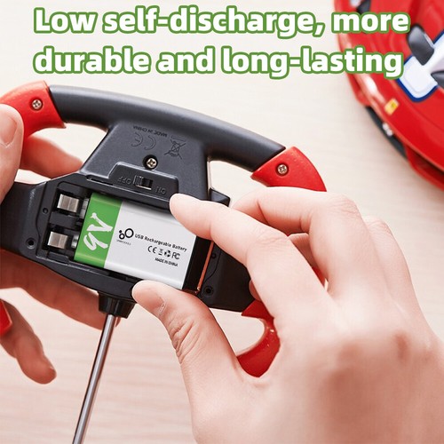 2/4x 9V Lithium Rechargeable Batteries 9 Volt Li-Ion Battery and Charger 5850mWh - Picture 11 of 19