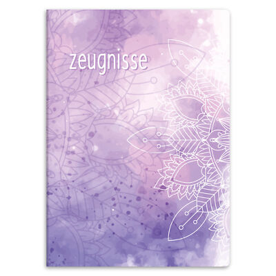 itenga Zeugnismappe mit Prospekthüllen DIN A4 Kunststoff Sichtbuch MANDALA AQUA