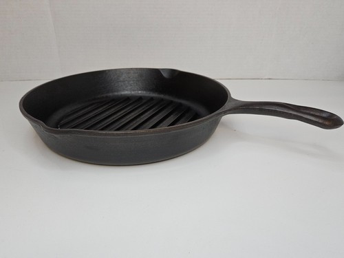 Sartén de hierro fundido Lodge de colección 11 pulgadas sazonada 9 TB EE. UU. Freír parrilla de doble caño camping - Imagen 8 de 13