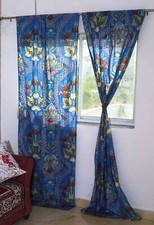 Window Floral Print Cotton Curtain 2 Panel Set for Living Room Bedroom Anyroom