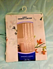 MAYTEX FABRIC SHOWER CURTAIN POLYESTER BEIGE BLUE GREEN ORANGE WHITE 70 X 72 NEW