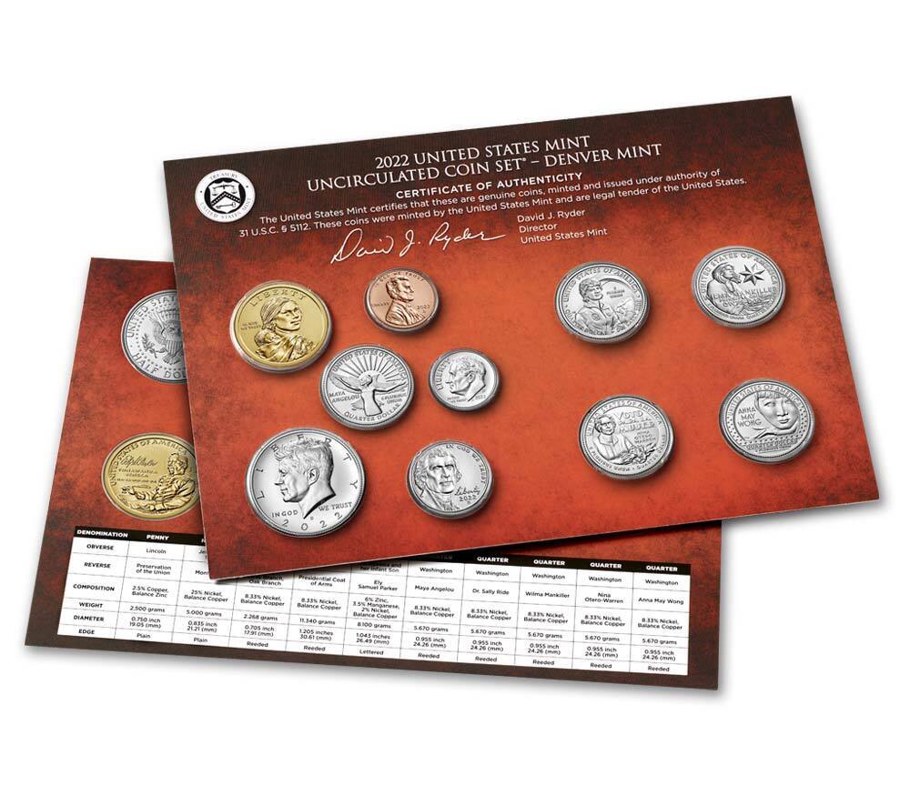 2022 United States Mint Uncirculated Coin Set (22RJ) P&D *In Hand, Ready to Ship