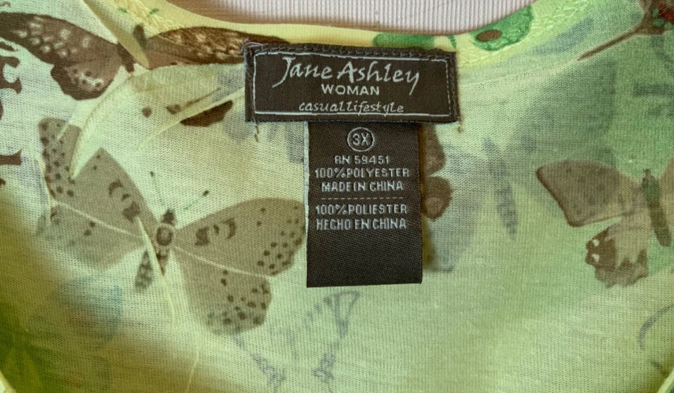 Jane Ashley Woman Top 3X Butterfly S/S Pleated Crinkle Scoop Neck Studs Tie-Dye - Image 4 of 4