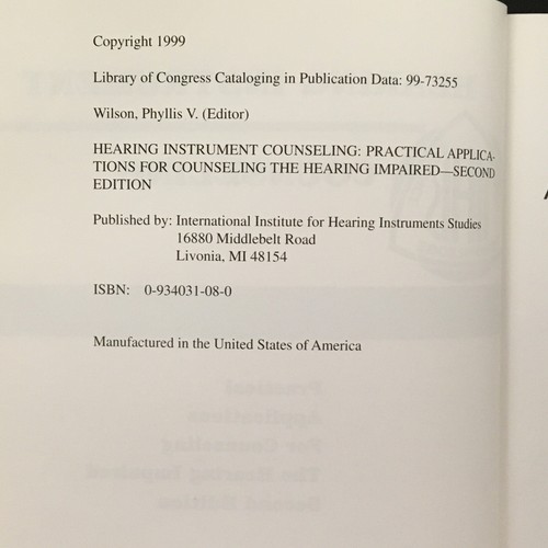 Hearing Instrument Counseling by Max S. Chartrand, Ph.D. with Margin Notations - Picture 3 of 12