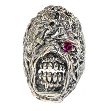Nemesis Skull Ring .925 silver Resident Evil Biker Heavy Metal Gothic.