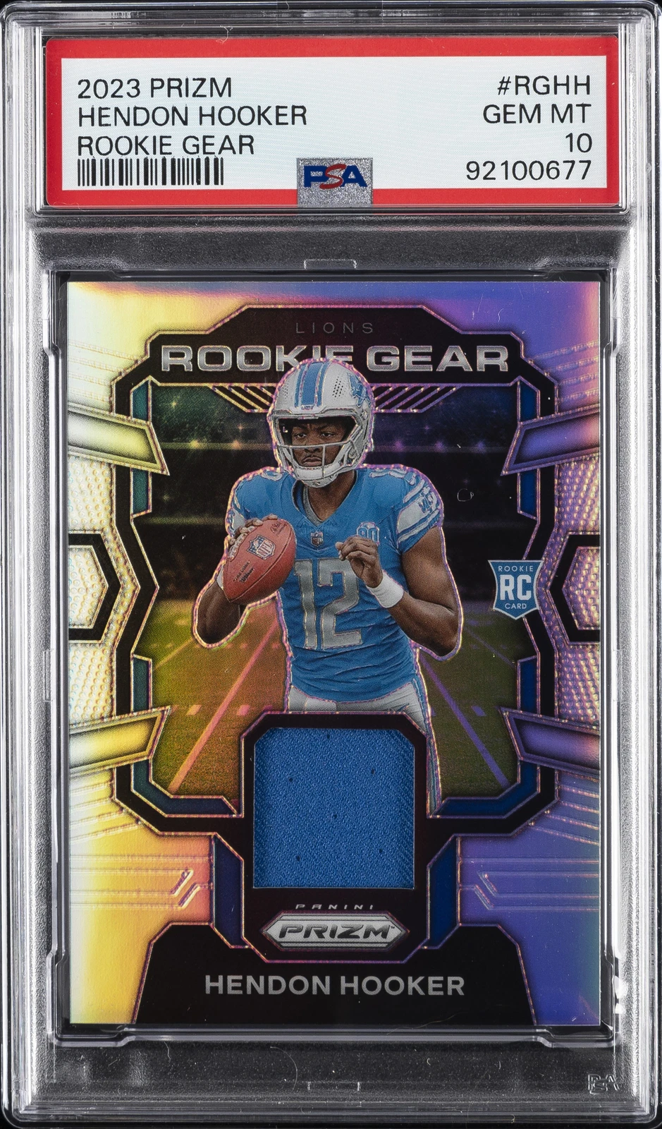 Hendon Hooker Panini Prizm Rookie Gear #RGHH Base