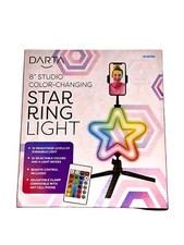8" Star Ring Light Kit: Desktop Tripod, Phone-Mount, Remote, Multi Setting