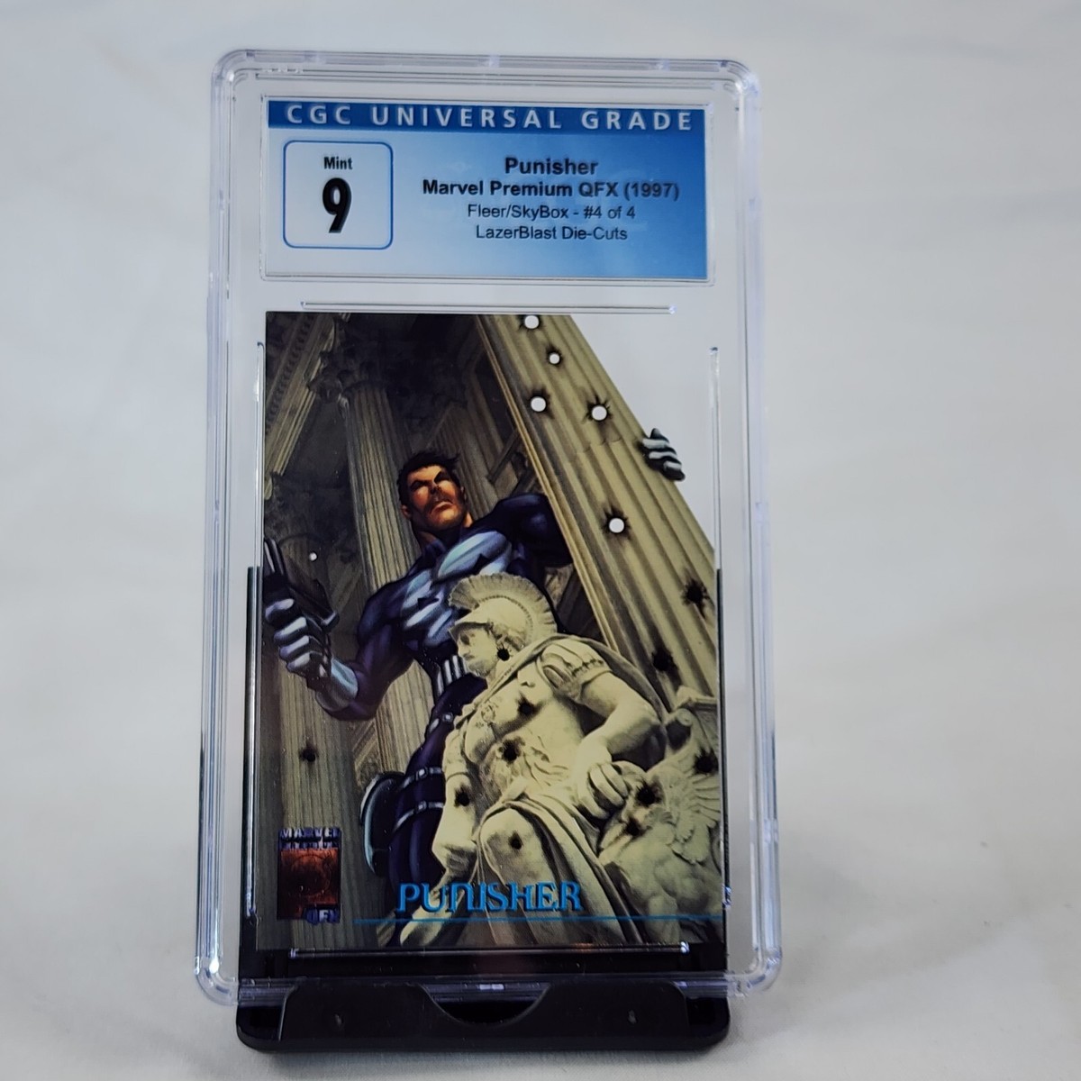 1997 Marvel Premium QFX #4 Lazer Blast Chase Punisher Die-Cut Card 