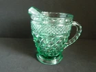 Anchor Hocking Wexford Diamond Pattern Green Depression Glass Creamer