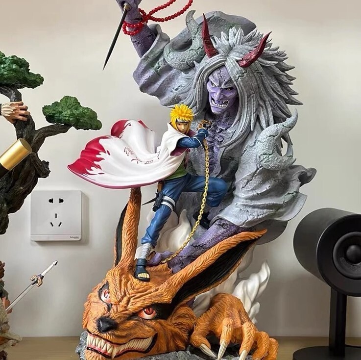 Naruto Namikaze Minato Anime-Figura de Acción, Yondaime Hokage PVC Estatua, 28 cm