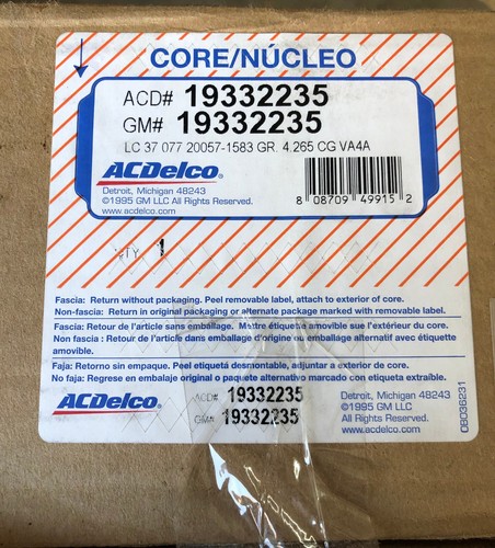 ACDELCO GM ORIGINAL EQUIPMENT 19332235 AUTOMATIC TRANSMISSION VALVE BODY - 第 1/1 張圖片