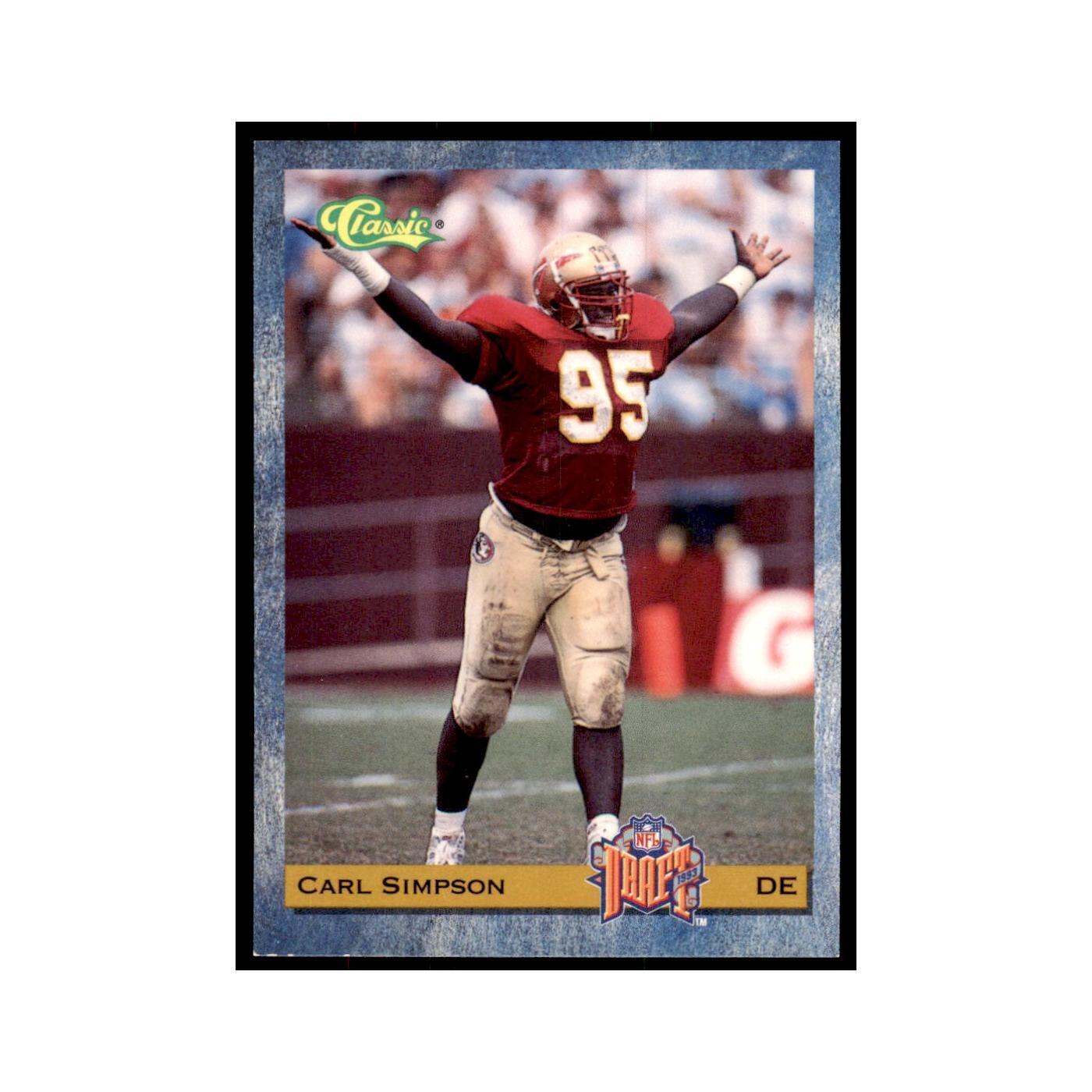 1993 Classic Draft Carl Simpson Football Cards #96