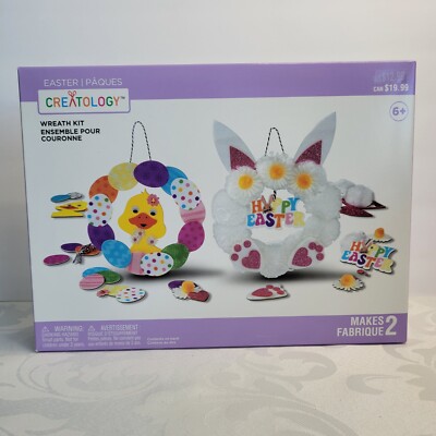 Creatology Easter Wreath Kit Child's Easter Craft Foam PomPom DIY New in Package