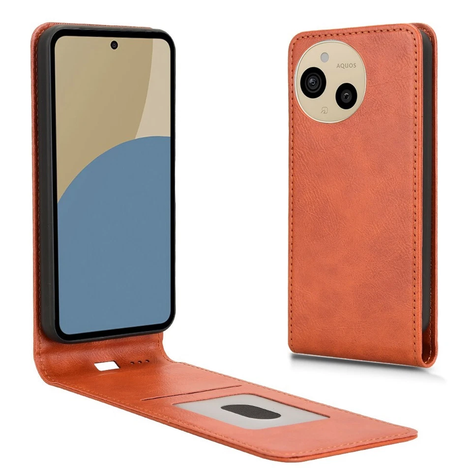 Vertical UP Down Leather card slots Case For Sharp Aquos sense9 Plus / sense9 - Image 3 of 4