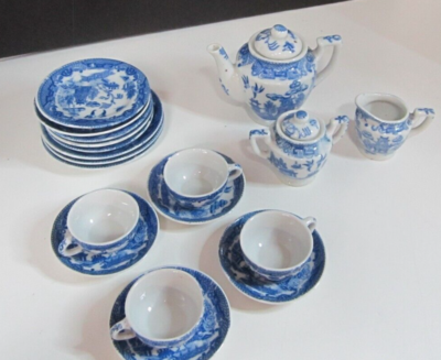 Blue Willow Children's Tea Set, Occupied Japan, 21 Pieces | eBay
