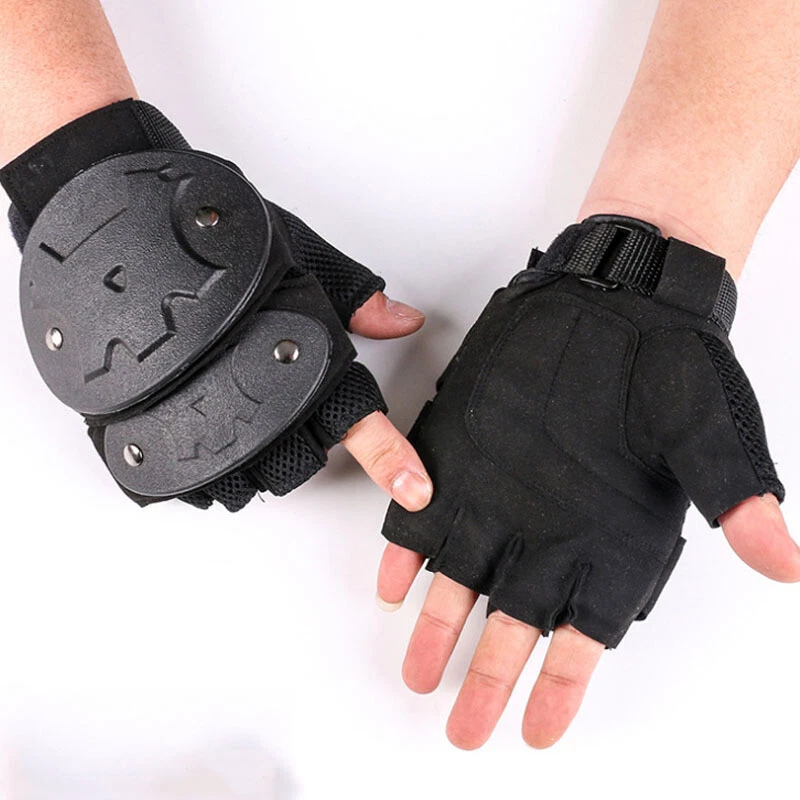 Guantes tácticos antidisturbios armadura para hombre ciclismo carcasa dura guantes protectores medio dedo Foto 2 de 4