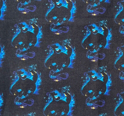 Disney Good Versus Evil | Aladdin Genie Magic Lamp | 100% Cotton Fabric