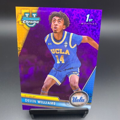 2023-24 Bowman Chrome U #86 Devin Williams Purple Diamond /399 UCLA Bruins