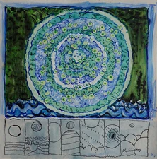 Fine unique painting – Expressive abstract composition, signed Alechinsky