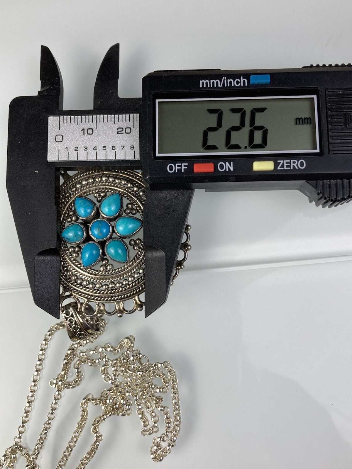 Sterling 925 Solid Silver Natural Turquoise Penda… - image 22