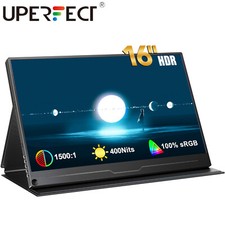 UPERFECT 16" 2K Portable Monitor USB C Second Display HDMI USB C Monitor