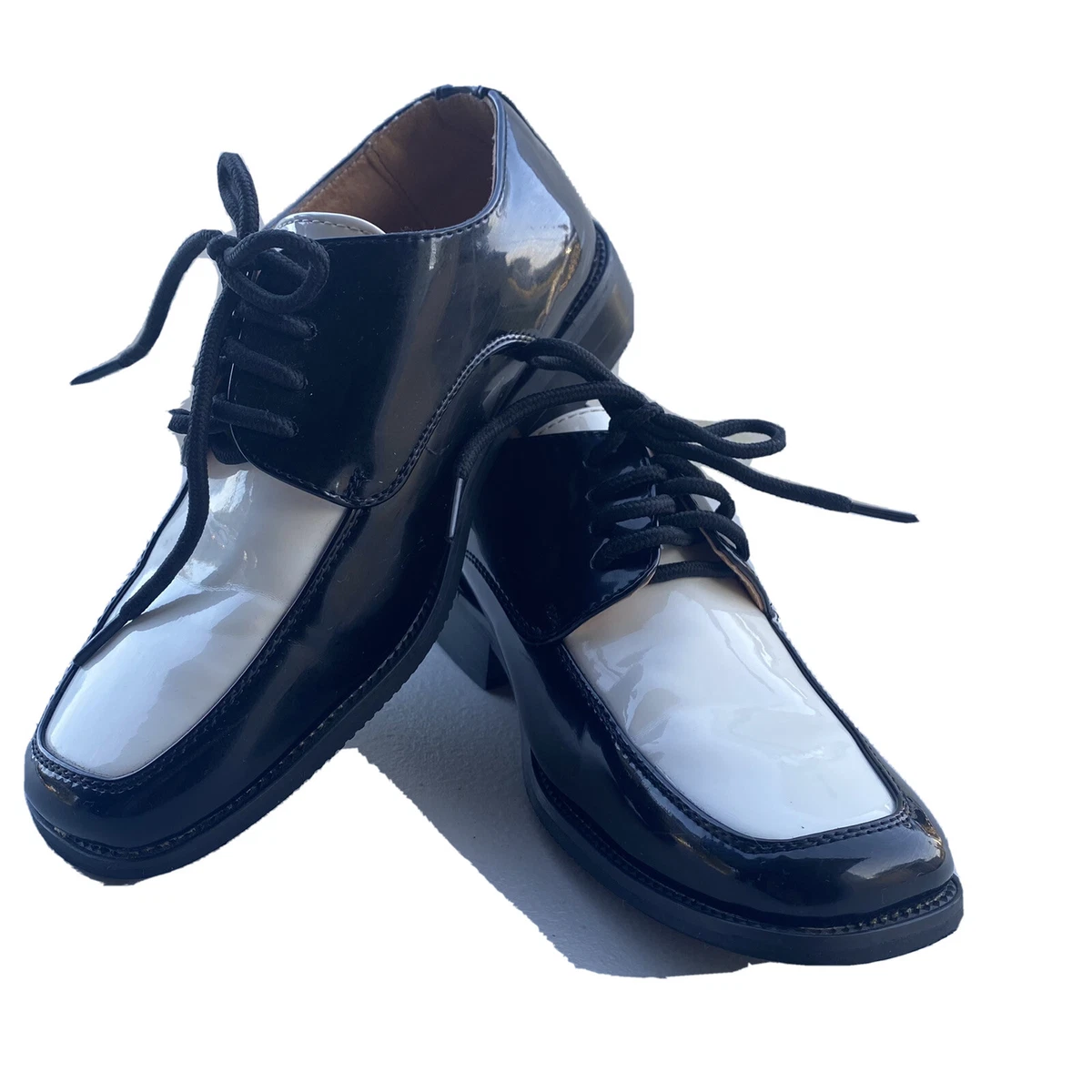 løn Barnlig Undtagelse Aldo Bellini Black and White dress shoes Kids Size 2 | eBay