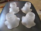 Vintage Tulip Frosted Glass Lamp Shades 2 1/4" Fitter Set of 4
