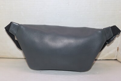 BALENCIAGA Men's Gray Leather Everyday Logo Beltpack Waist BALENCIAGA Men's Gray Leather Everyday Logo Beltpack Waist