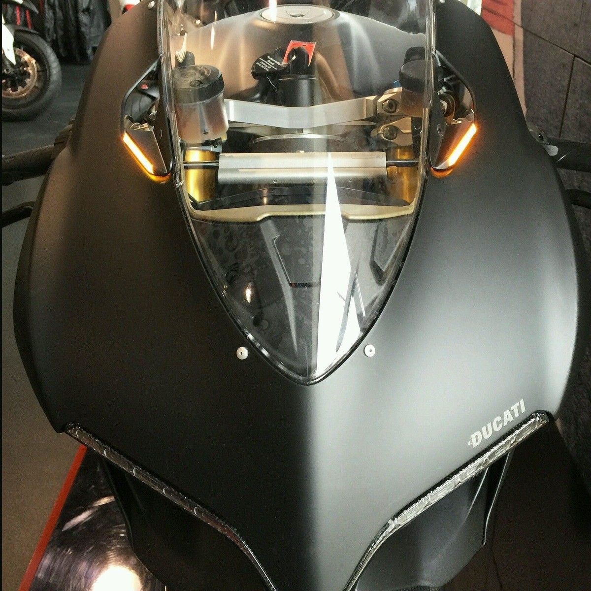 Ducati 899 Panigale Mirror Block Off Front LED Turn Signals New