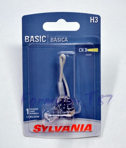 Sylvania Basic H3 55W One Bulb Halogen Fog Light Replace Plug Play Lamp Stock - Picture 2 of 12
