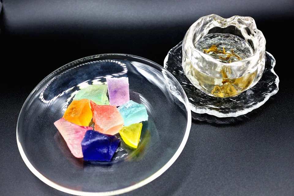 Doces de geléia Kohakutou, quartzo cristal comestível, Kohakutou japonês, doces de vidro do mar - Imagem 2 de 2