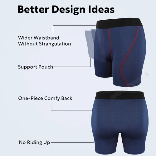 Calzoncillos boxer cómodos de ajuste flexible ultra suaves elásticos de pierna larga para hombre, paquete de 3 - Imagen 4 de 22