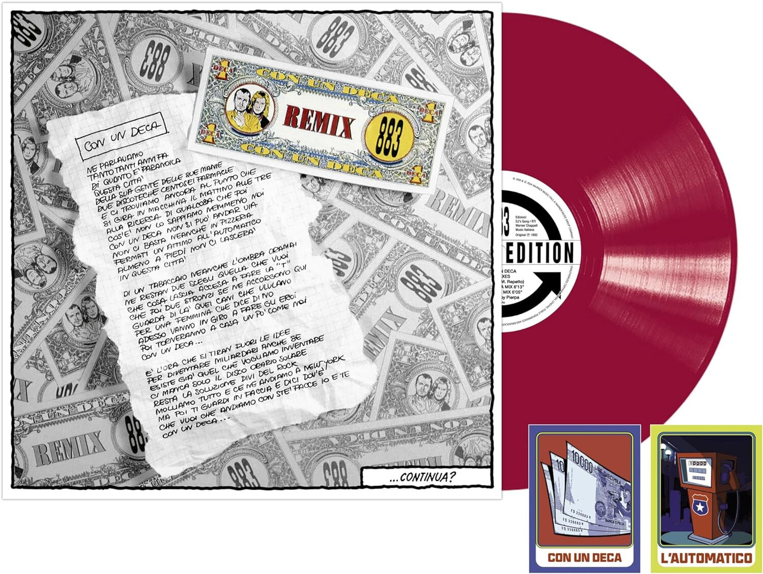 883 with a deca (1992 version) vinyl lp 180 gr. colored bordeaux + 2 figurines