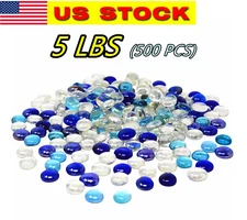 500 Pcs Mixed Color Glass Gems, Pebbles, Mosaic Tiles, Marbles Vase Filler (5LB)