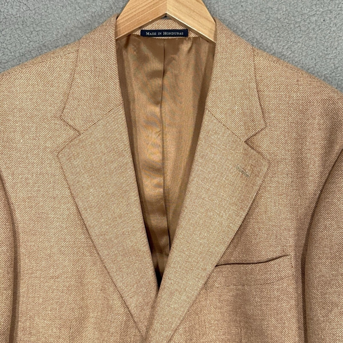 Depound wool blend tweed jacket ブラウン S Lands End Blazer men 41 Tan light Brown Silk Wool Blend