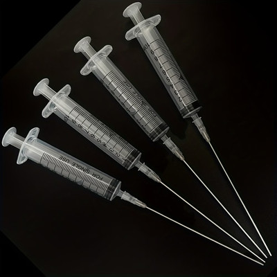 4 x Spritzen  SET  10 ml mit stumpfer Nadel 100 mm Liquid oder basteln Luer Lock