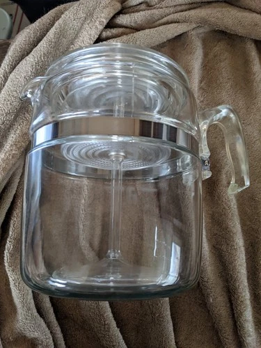 Vintage Pyrex Flameware 7759-B Glass 9 Cup Percolator Coffee Pot Clean & nice!