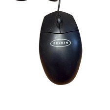 Belkin Wired USB Optical Mouse 3-Button Scroll Wheel Black Plug-and-Play